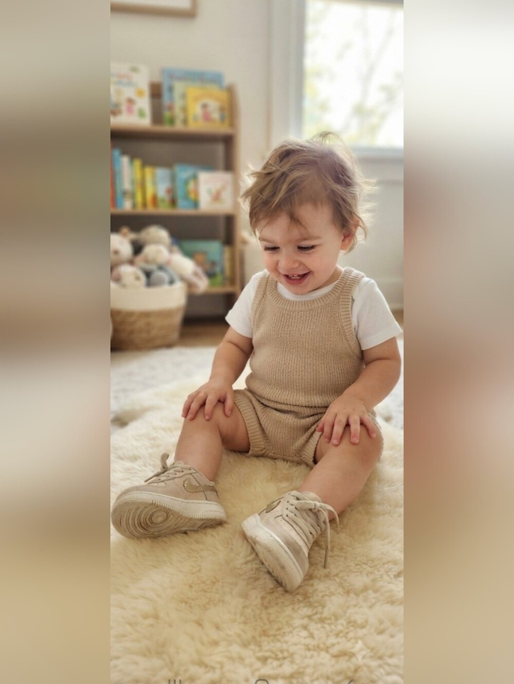 Nike Air Force 1 Toddler Sneakers - Beige/Tan - Size 5C